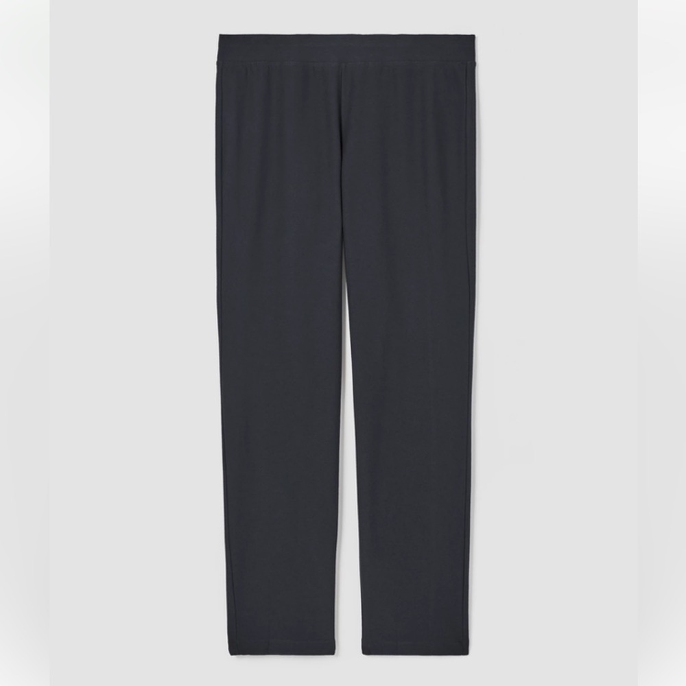 Eileen Fisher Stretch Viscose Crepe Pant Slim Fit Black Size PL - Picture 4 of 14